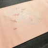 名古屋帯 太鼓柄 良品 正絹 木の葉・植物柄 名古屋仕立て なごや帯 リサイクル帯 帯 シンプル 上品 ピンク_画像12