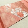 名古屋帯 太鼓柄 正絹 花柄 名古屋仕立て なごや帯 リサイクル帯 帯 箔 金糸 菊 ピンク_画像11
