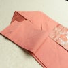 名古屋帯 太鼓柄 正絹 花柄 名古屋仕立て なごや帯 リサイクル帯 帯 箔 金糸 菊 ピンク_画像20