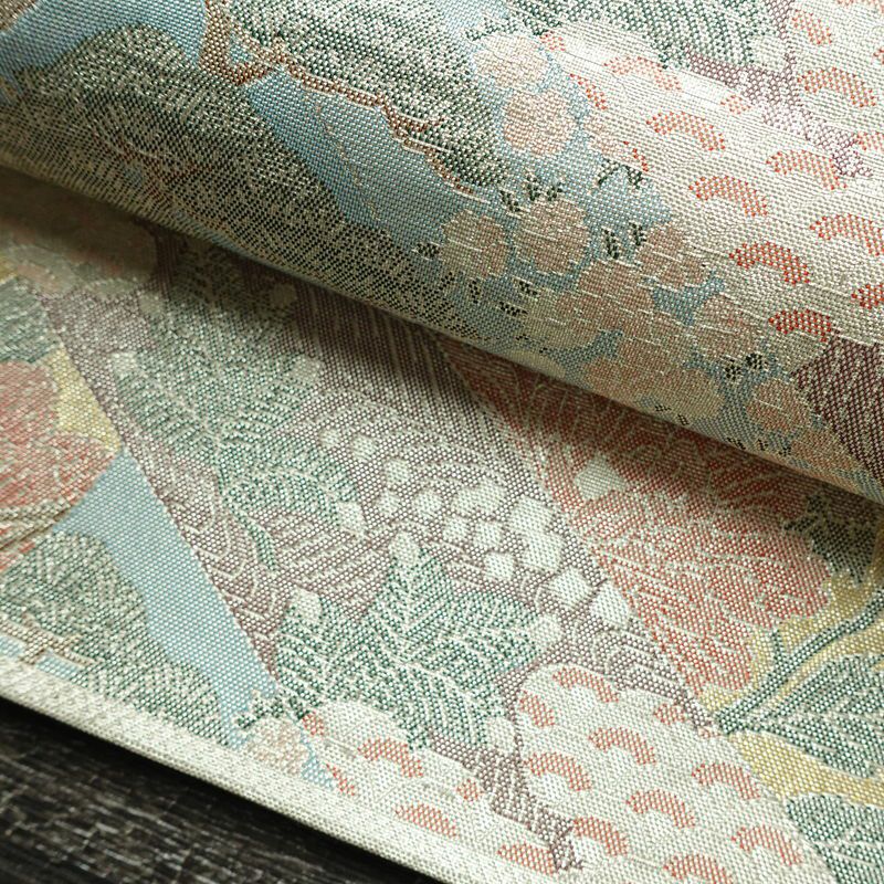 袋帯 六通柄 正絹 古典柄 リサイクル帯 帯 入学式 卒業式 七五三 パーティー お宮参り フォーマル 金・銀_画像9