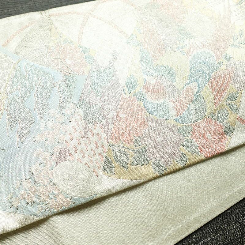 袋帯 六通柄 正絹 古典柄 リサイクル帯 帯 入学式 卒業式 七五三 パーティー お宮参り フォーマル 金・銀_画像12