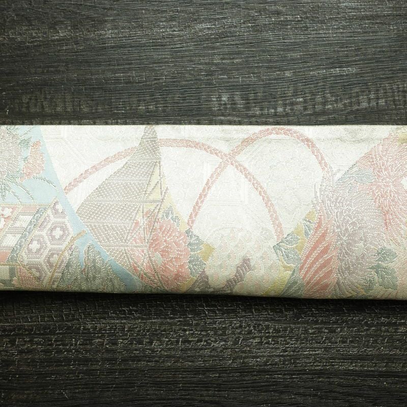 袋帯 六通柄 正絹 古典柄 リサイクル帯 帯 入学式 卒業式 七五三 パーティー お宮参り フォーマル 金・銀_画像15