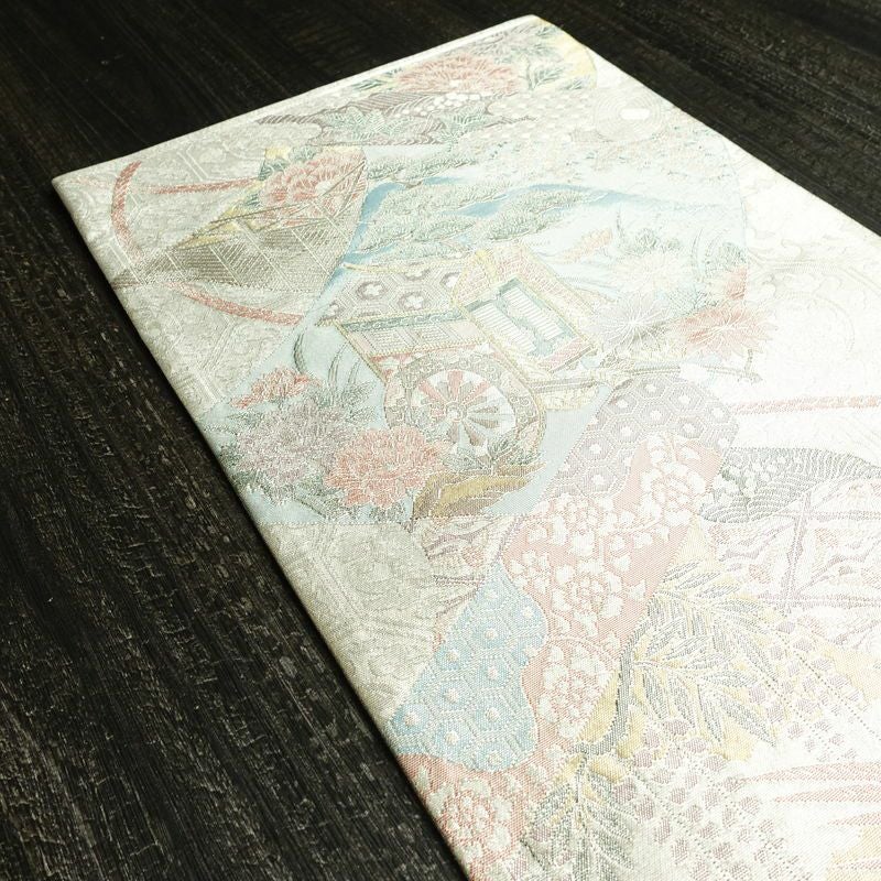 袋帯 六通柄 正絹 古典柄 リサイクル帯 帯 入学式 卒業式 七五三 パーティー お宮参り フォーマル 金・銀_画像19