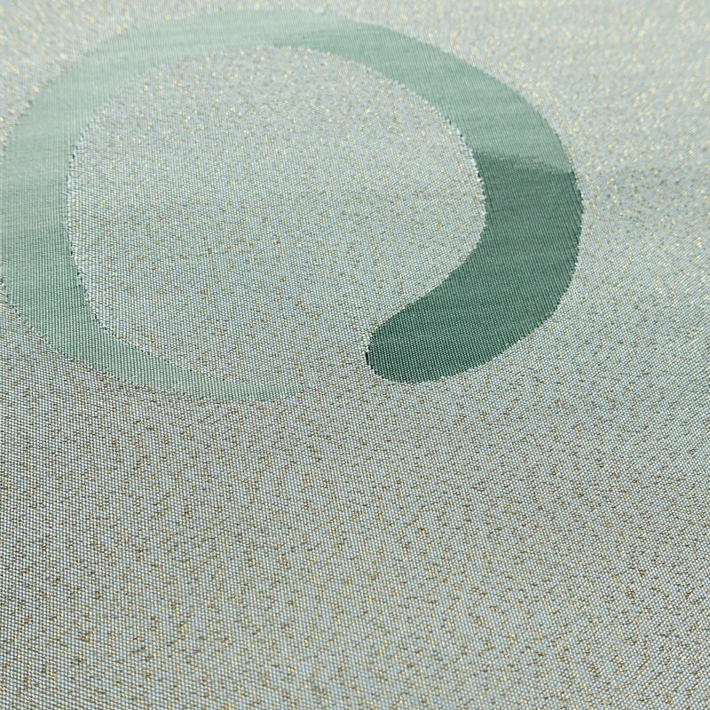 名古屋帯 太鼓柄 美品 正絹 古典柄 松葉仕立て なごや帯 リサイクル帯 帯 金糸 シンプル グレー_画像3