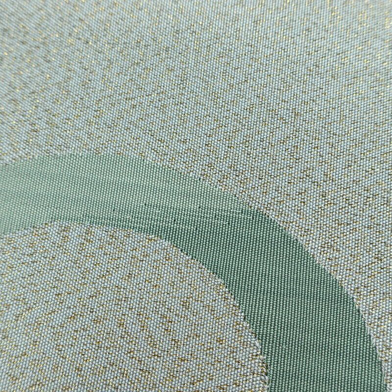 名古屋帯 太鼓柄 美品 正絹 古典柄 松葉仕立て なごや帯 リサイクル帯 帯 金糸 シンプル グレー_画像6
