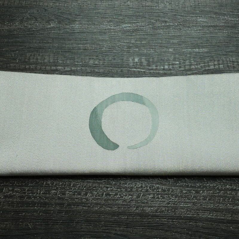 名古屋帯 太鼓柄 美品 正絹 古典柄 松葉仕立て なごや帯 リサイクル帯 帯 金糸 シンプル グレー_画像15