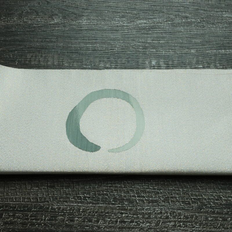 名古屋帯 太鼓柄 美品 正絹 古典柄 松葉仕立て なごや帯 リサイクル帯 帯 金糸 シンプル グレー_画像16