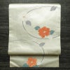 名古屋帯 双美洋花文 六通柄 正絹 花柄 名古屋仕立て なごや帯 リサイクル帯 帯 箔 金・銀_画像1
