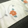 名古屋帯 双美洋花文 六通柄 正絹 花柄 名古屋仕立て なごや帯 リサイクル帯 帯 箔 金・銀_画像9