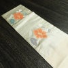 名古屋帯 双美洋花文 六通柄 正絹 花柄 名古屋仕立て なごや帯 リサイクル帯 帯 箔 金・銀_画像15