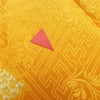 名古屋帯 太鼓柄 絞り 綸子 正絹 古典柄 名古屋仕立て なごや帯 リサイクル帯 帯 黄・黄土色_画像15