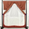 付け下げ 美品 落款入り しつけ糸付き 正絹 木の葉・植物柄 袷仕立て 身丈160.5cm 裄丈66.5cm リサイクル着物 着物 箔 茶_画像3