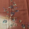 付け下げ 美品 落款入り しつけ糸付き 正絹 木の葉・植物柄 袷仕立て 身丈160.5cm 裄丈66.5cm リサイクル着物 着物 箔 茶_画像6