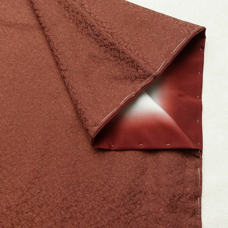 付け下げ 美品 落款入り しつけ糸付き 正絹 木の葉・植物柄 袷仕立て 身丈160.5cm 裄丈66.5cm リサイクル着物 着物 箔 茶_画像15