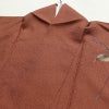 付け下げ 美品 落款入り しつけ糸付き 正絹 木の葉・植物柄 袷仕立て 身丈160.5cm 裄丈66.5cm リサイクル着物 着物 箔 茶_画像17