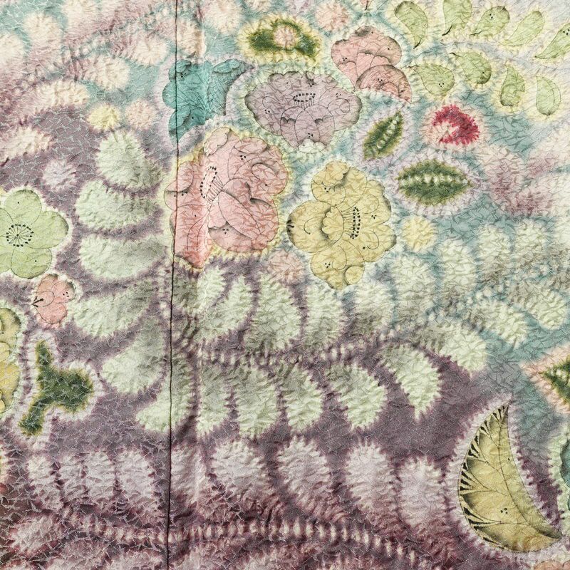 訪問着 美品 絞り 辻が花 一つ紋付き 伊達衿付き 正絹 花柄 袷仕立て 身丈162.5cm 裄丈68.5cm リサイクル着物 着物 入学式 卒業式 七五三 パーティー お宮参り フォーマル 青・紺_画像6