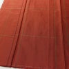 紬 しつけ糸付き 正絹 チェック・格子柄 袷仕立て 身丈162cm 裄丈63.5cm リサイクル着物 着物 モダン シンプル 赤・朱_画像4