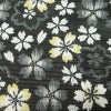 盛夏 小紋 良品 夏用 ポリエステル 花柄 単衣仕立て 身丈164.5cm 裄丈65.5cm リサイクル着物 着物 桜 黒_画像7