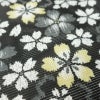 盛夏 小紋 良品 夏用 ポリエステル 花柄 単衣仕立て 身丈164.5cm 裄丈65.5cm リサイクル着物 着物 桜 黒_画像8