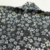 盛夏 小紋 良品 夏用 ポリエステル 花柄 単衣仕立て 身丈164.5cm 裄丈65.5cm リサイクル着物 着物 桜 黒_画像16