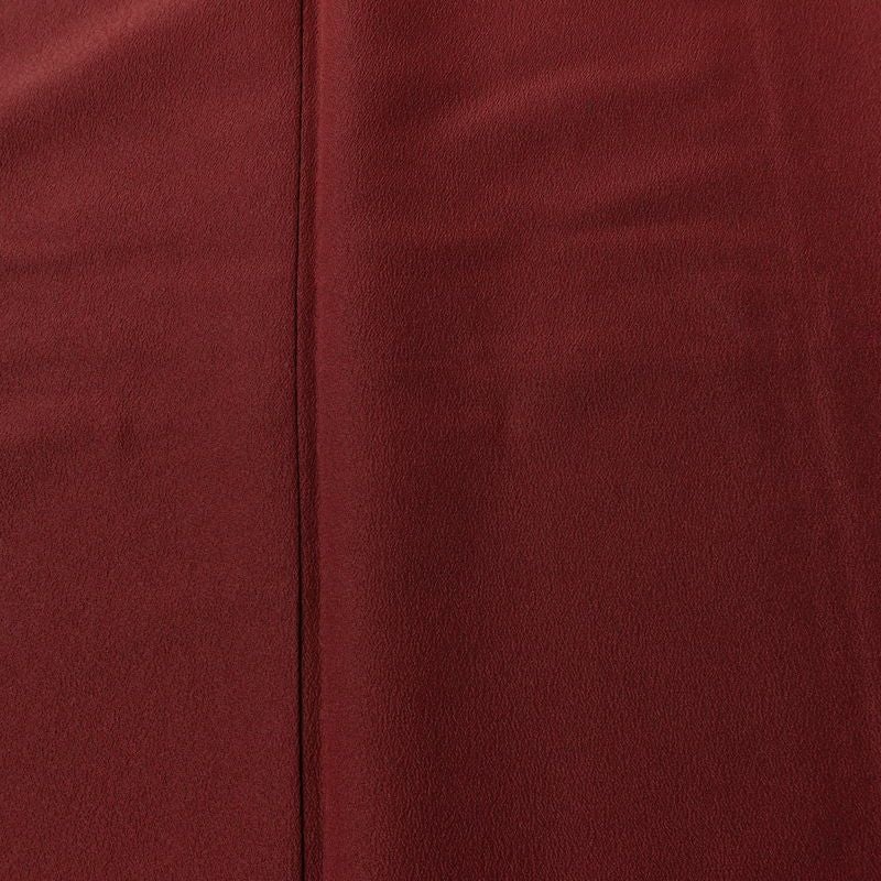 色無地 しつけ糸付き ポリエステル 無地 袷仕立て 身丈163.5cm 裄丈65cm リサイクル着物 着物 小豆・エンジ_画像6