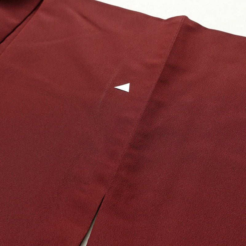 色無地 しつけ糸付き ポリエステル 無地 袷仕立て 身丈163.5cm 裄丈65cm リサイクル着物 着物 小豆・エンジ_画像19