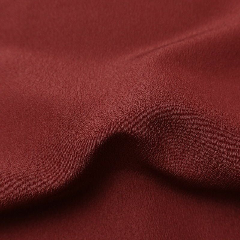 色無地 しつけ糸付き ポリエステル 無地 袷仕立て 身丈163.5cm 裄丈65cm リサイクル着物 着物 小豆・エンジ_画像21