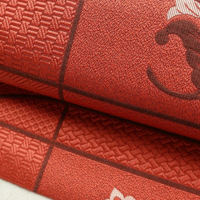 名古屋帯 六通柄 美品 正絹 花柄 名古屋仕立て なごや帯 リサイクル帯 帯 赤・朱_画像7