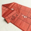 名古屋帯 六通柄 美品 正絹 花柄 名古屋仕立て なごや帯 リサイクル帯 帯 赤・朱_画像20