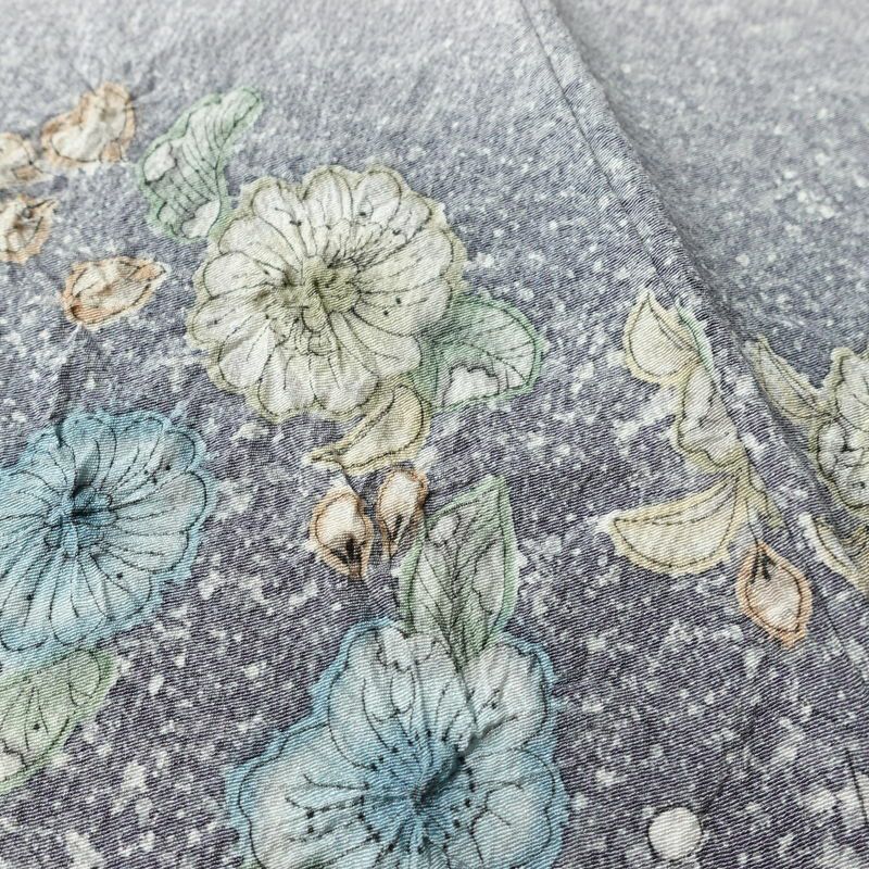 訪問着 縮緬 辻が花 正絹 花柄 袷仕立て 身丈159.5cm 裄丈67.5cm リサイクル着物 着物 入学式 卒業式 七五三 お宮参り フォーマル 紫・藤色_画像11