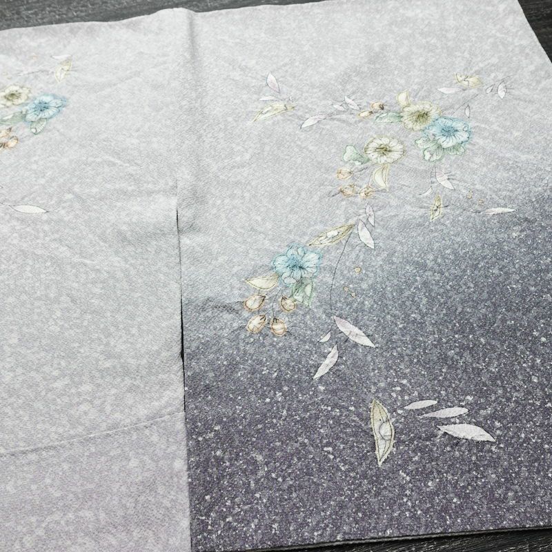 訪問着 縮緬 辻が花 正絹 花柄 袷仕立て 身丈159.5cm 裄丈67.5cm リサイクル着物 着物 入学式 卒業式 七五三 お宮参り フォーマル 紫・藤色_画像14