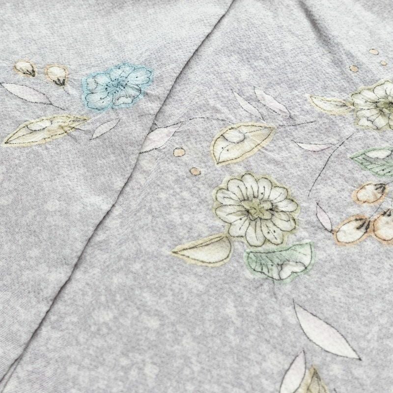 訪問着 縮緬 辻が花 正絹 花柄 袷仕立て 身丈159.5cm 裄丈67.5cm リサイクル着物 着物 入学式 卒業式 七五三 お宮参り フォーマル 紫・藤色_画像18