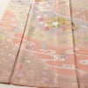 訪問着 美品 落款入り 金駒刺繍 正絹 古典柄 袷仕立て 身丈158.5cm 裄丈65.5cm リサイクル着物 着物 箔 金彩 扇面 ピンク_画像4