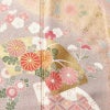 訪問着 美品 落款入り 金駒刺繍 正絹 古典柄 袷仕立て 身丈158.5cm 裄丈65.5cm リサイクル着物 着物 箔 金彩 扇面 ピンク_画像6
