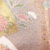 訪問着 美品 落款入り 金駒刺繍 正絹 古典柄 袷仕立て 身丈158.5cm 裄丈65.5cm リサイクル着物 着物 箔 金彩 扇面 ピンク_画像8