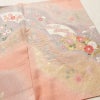 訪問着 美品 落款入り 金駒刺繍 正絹 古典柄 袷仕立て 身丈158.5cm 裄丈65.5cm リサイクル着物 着物 箔 金彩 扇面 ピンク_画像14