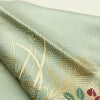 付け下げ 綸子 金駒刺繍 正絹 木の葉・植物柄 袷仕立て 身丈162.5cm 裄丈68.5cm リサイクル着物 一部しつけ糸付き 着物 箔 金彩 入学式 卒業式 七五三 お宮参り フォーマル 緑・うぐいす色_画像13