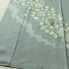 付け下げ 良品 綸子 しつけ糸付き 絞り 正絹 花柄 袷仕立て 身丈155.5cm 裄丈65cm リサイクル着物 着物 刺繍 入学式 卒業式 七五三 お宮参り フォーマル 上品 青・紺_画像4