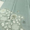 付け下げ 良品 綸子 しつけ糸付き 絞り 正絹 花柄 袷仕立て 身丈155.5cm 裄丈65cm リサイクル着物 着物 刺繍 入学式 卒業式 七五三 お宮参り フォーマル 上品 青・紺_画像5
