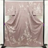 訪問着 絞り 正絹 木の葉・植物柄 袷仕立て 身丈162cm 裄丈67cm リサイクル着物 着物 入学式 卒業式 七五三 お宮参り フォーマル 紫・藤色_画像1