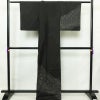 付け下げ 正絹 幾何学柄・抽象柄 袷仕立て 身丈167cm 裄丈66.5cm リサイクル着物 着物 紬地 黒_画像2