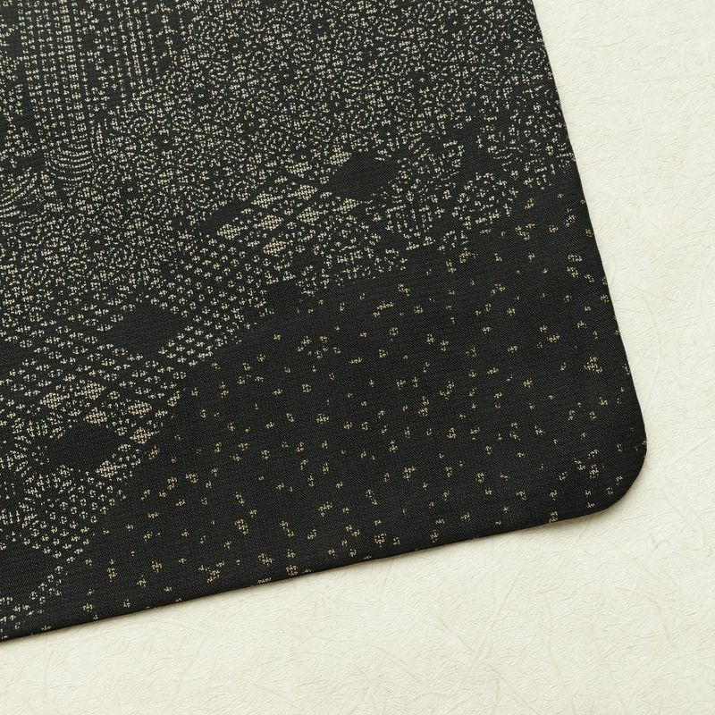 付け下げ 正絹 幾何学柄・抽象柄 袷仕立て 身丈167cm 裄丈66.5cm リサイクル着物 着物 紬地 黒_画像18