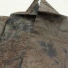 紬 良品 辻が花紬 伊織 しつけ糸付き 正絹 木の葉・植物柄 袷仕立て 身丈167.5cm 裄丈68cm リサイクル着物 着物 茶_画像17
