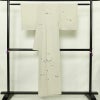 訪問着 良品 京手描友禅 縮緬 一つ紋付き 正絹 花柄 袷仕立て 身丈152.5cm 裄丈62.5cm リサイクル着物 着物 刺繍 箔 金彩 入学式 卒業式 七五三 お宮参り フォーマル 上品 グレー_画像2
