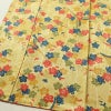 小紋 良品 総柄 正絹 花柄 袷仕立て 身丈159.5cm 裄丈64.5cm リサイクル着物 着物 黄・黄土色_画像4
