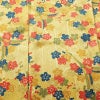 小紋 良品 総柄 正絹 花柄 袷仕立て 身丈159.5cm 裄丈64.5cm リサイクル着物 着物 黄・黄土色_画像6