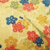 小紋 良品 総柄 正絹 花柄 袷仕立て 身丈159.5cm 裄丈64.5cm リサイクル着物 着物 黄・黄土色_画像7