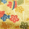 小紋 良品 総柄 正絹 花柄 袷仕立て 身丈159.5cm 裄丈64.5cm リサイクル着物 着物 黄・黄土色_画像9