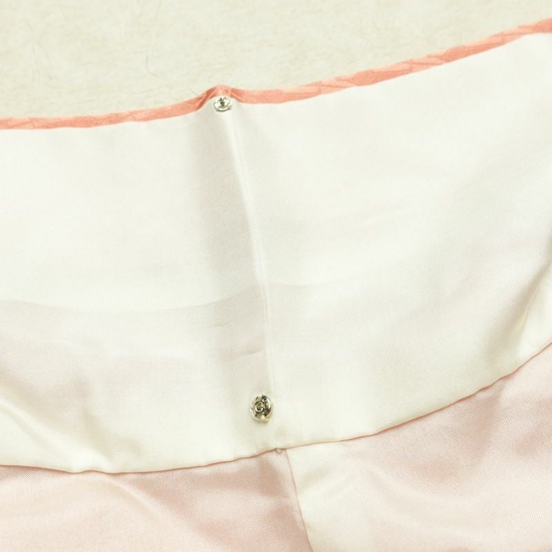 付け下げ 良品 綸子 正絹 古典柄 袷仕立て 身丈156.5cm 裄丈63cm リサイクル着物 着物 入学式 卒業式 七五三 お宮参り フォーマル 上品 サーモンピンク ピンク_画像20