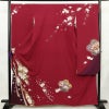 振袖 良品 縮緬 正絹 花柄 袷仕立て 身丈161cm 裄丈70cm リサイクル着物 着物 箔 金彩 成人式 二十歳 二十歳の集い パーティー フォーマル 桜 赤紫 紫・藤色_画像1